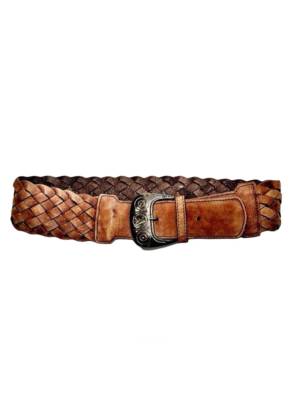 Vera Pelle Italian Braided Leather Belt | Brown | Woven | Genuine Leather
